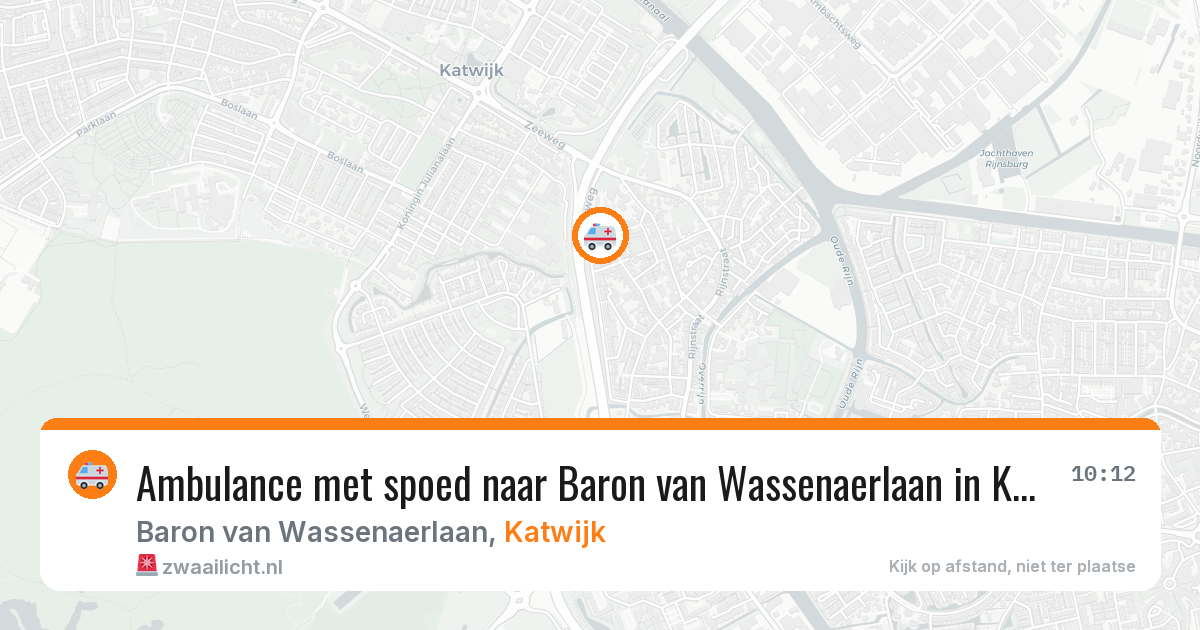 Ambulance met spoed naar Baron van Wassenaerlaan in Katwijk — 14 aug 2026