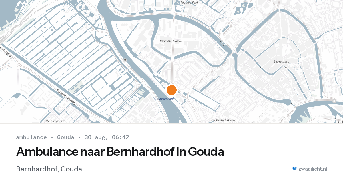 Ambulance naar Bernhardhof in Gouda — 30 aug 2026