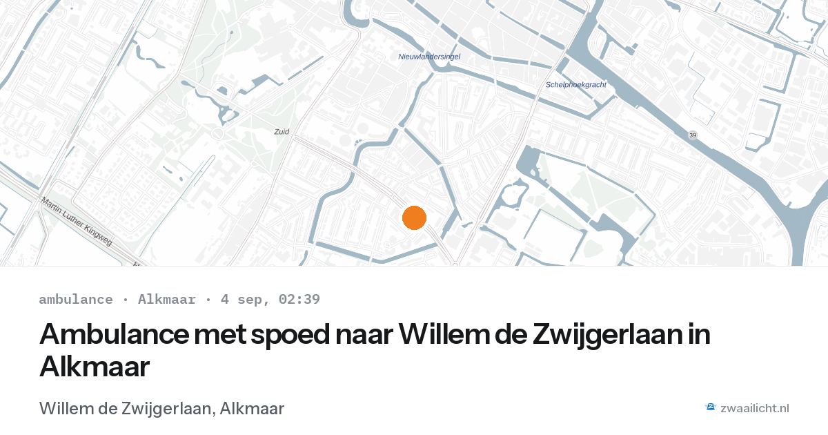 Ambulance met spoed naar Willem de Zwijgerlaan in Alkmaar — 4 sep 2026