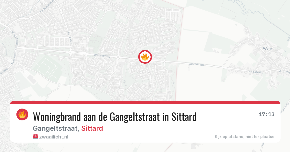 Woningbrand aan de Gangeltstraat in Sittard — 22 jun 2026