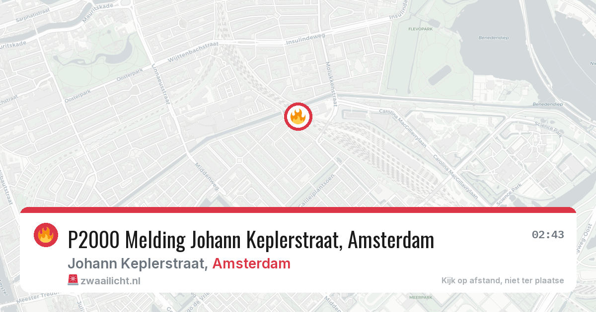 P2000 Melding Johann Keplerstraat, Amsterdam — 9 feb 2026