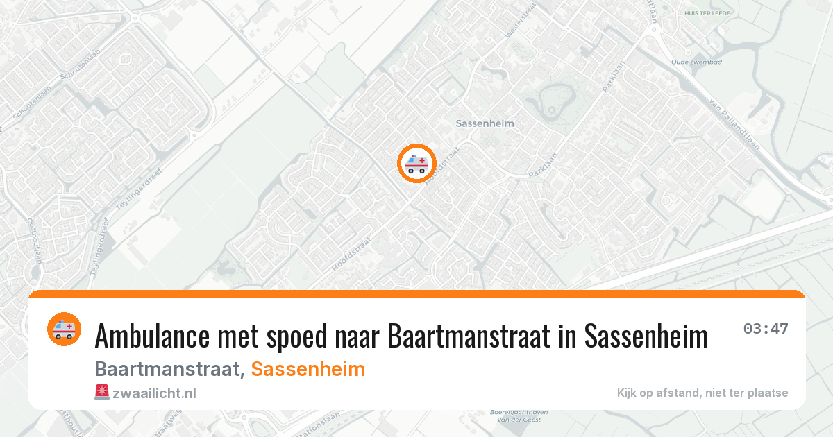 Ambulance met spoed naar Baartmanstraat in Sassenheim — 21 jan 2026
