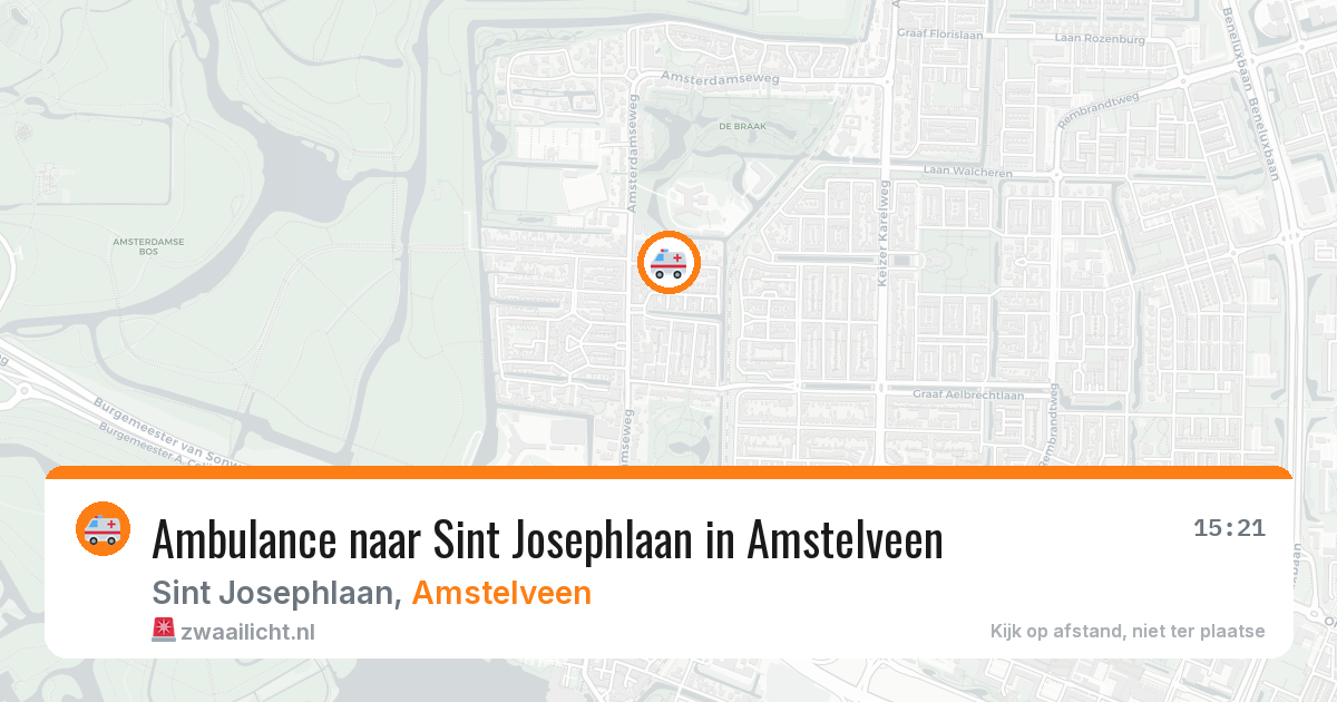 Ambulance naar Sint Josephlaan in Amstelveen — 1 aug 2026