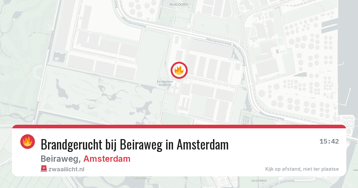 Brandgerucht bij Beiraweg in Amsterdam — 4 aug 2026