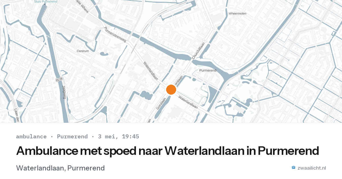 Ambulance met spoed naar Waterlandlaan in Purmerend — 3 mei 2026
