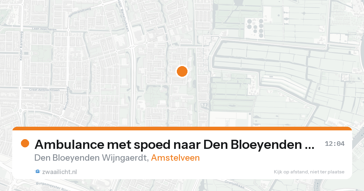Ambulance met spoed naar Den Bloeyenden Wijngaerdt in Amstelveen — 24 jul 2026