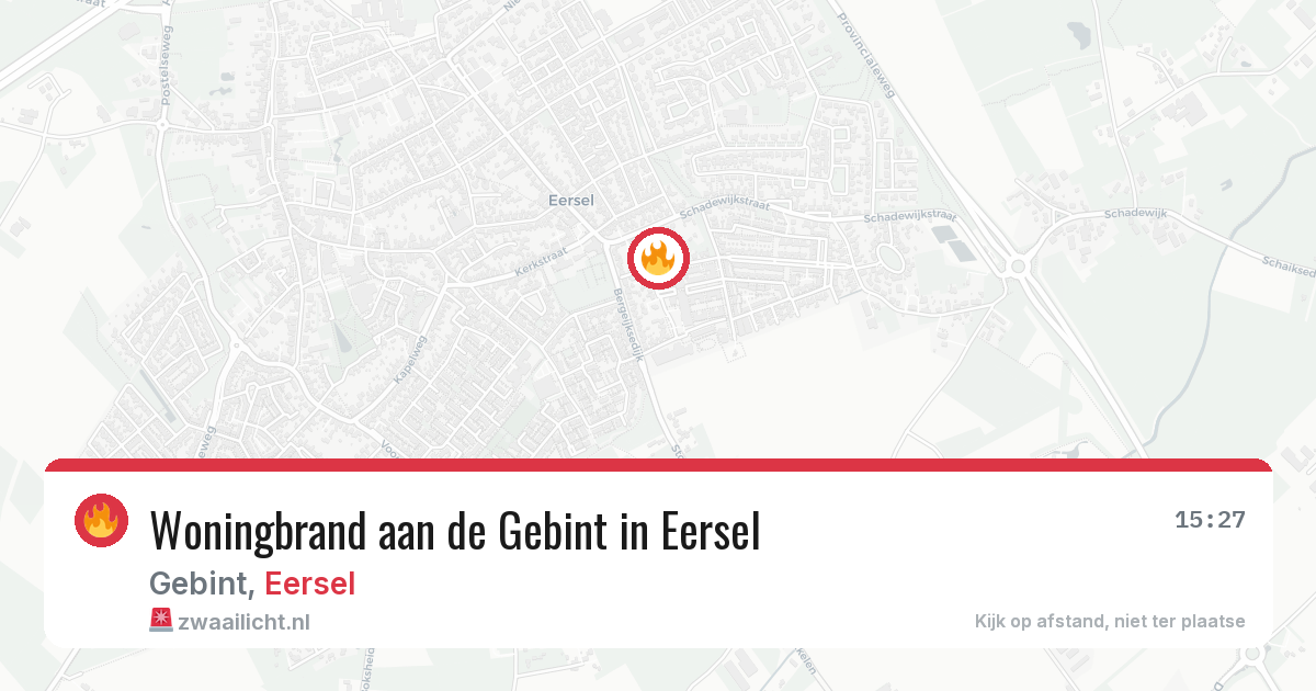Woningbrand aan de Gebint in Eersel — 16 mrt 2026