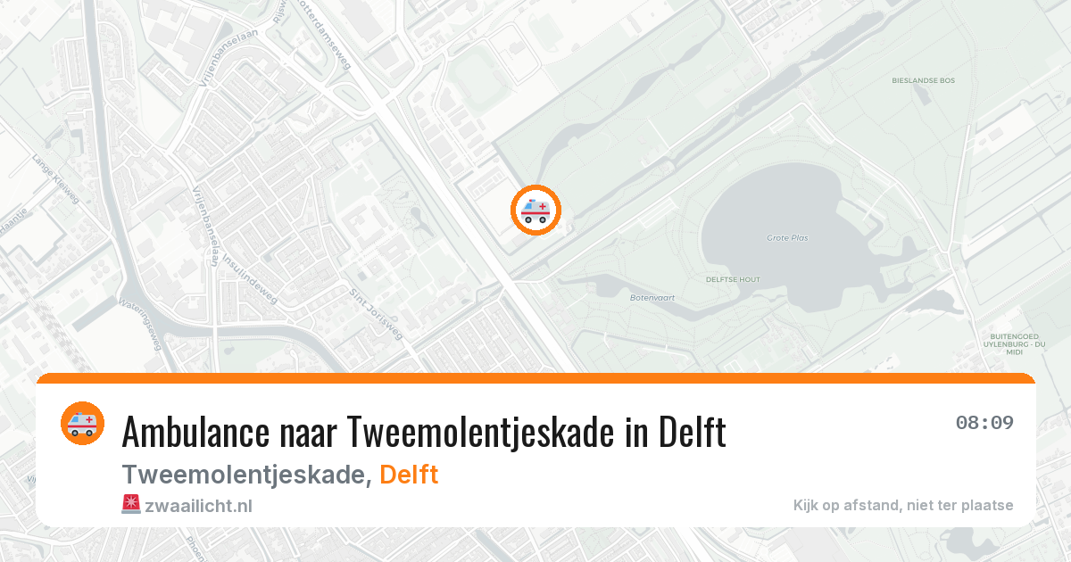 Ambulance naar Tweemolentjeskade in Delft — 16 jul 2026