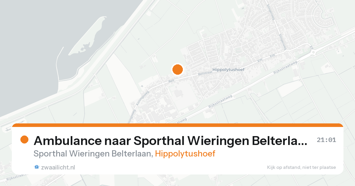 Ambulance naar Sporthal Wieringen Belterlaan in Hippolytushoef — 30 jan 2026