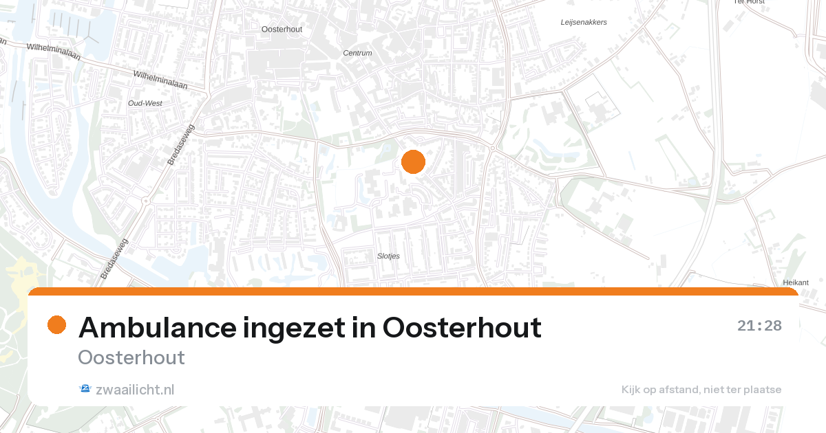 Ambulance ingezet in Oosterhout — 26 aug 2026