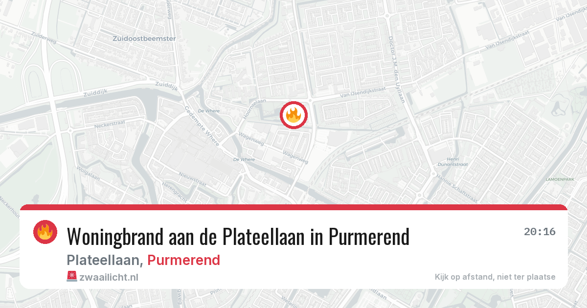 Woningbrand aan de Plateellaan in Purmerend — 18 jun 2026