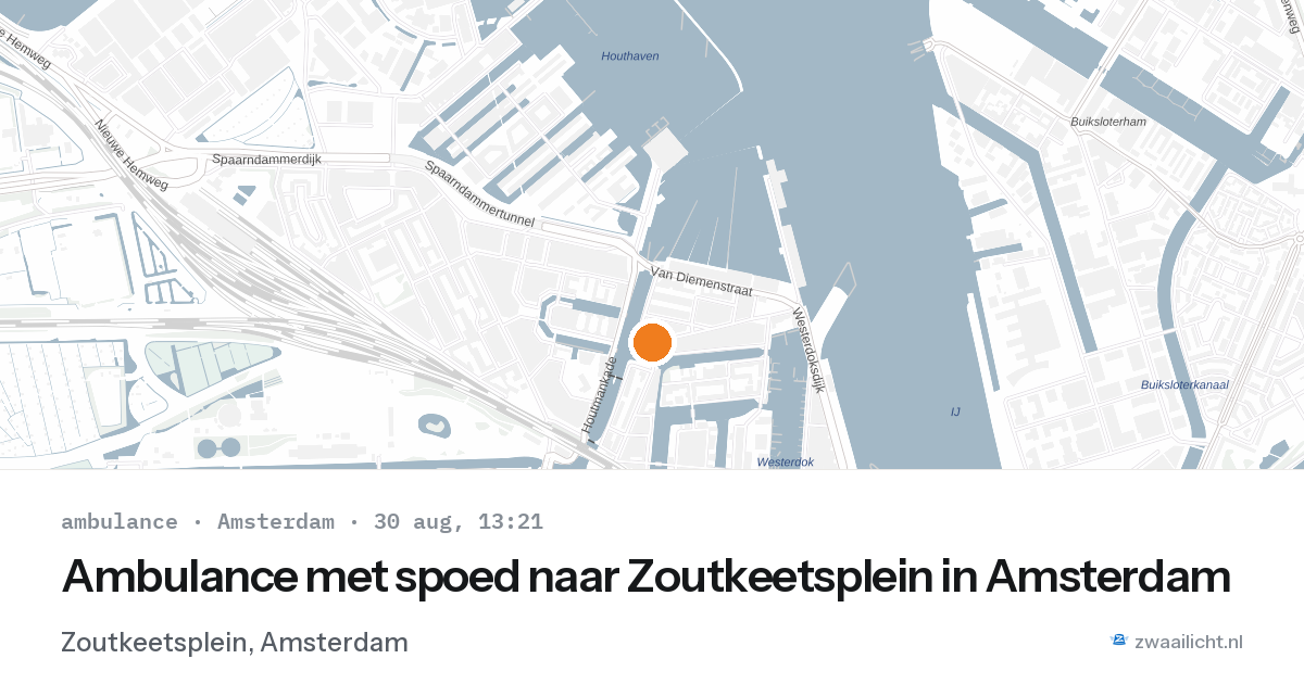 Ambulance met spoed naar Zoutkeetsplein in Amsterdam — 30 aug 2026