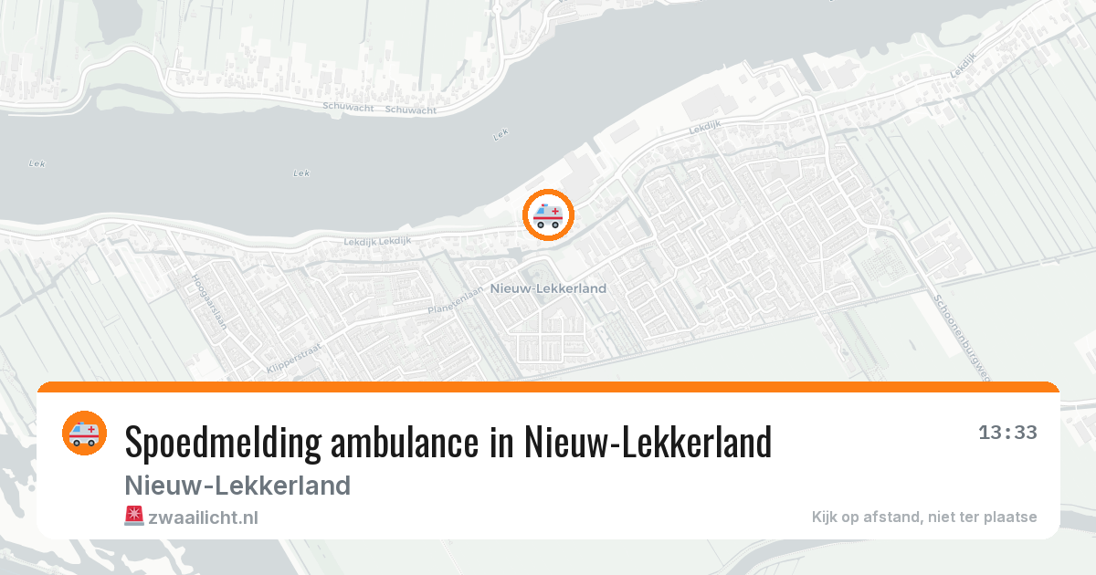 Spoedmelding ambulance in Nieuw-Lekkerland — 9 jun 2026