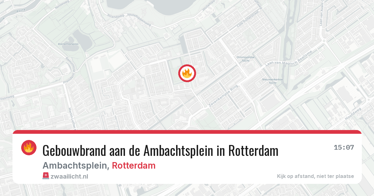 Gebouwbrand aan de Ambachtsplein in Rotterdam — 23 feb 2026
