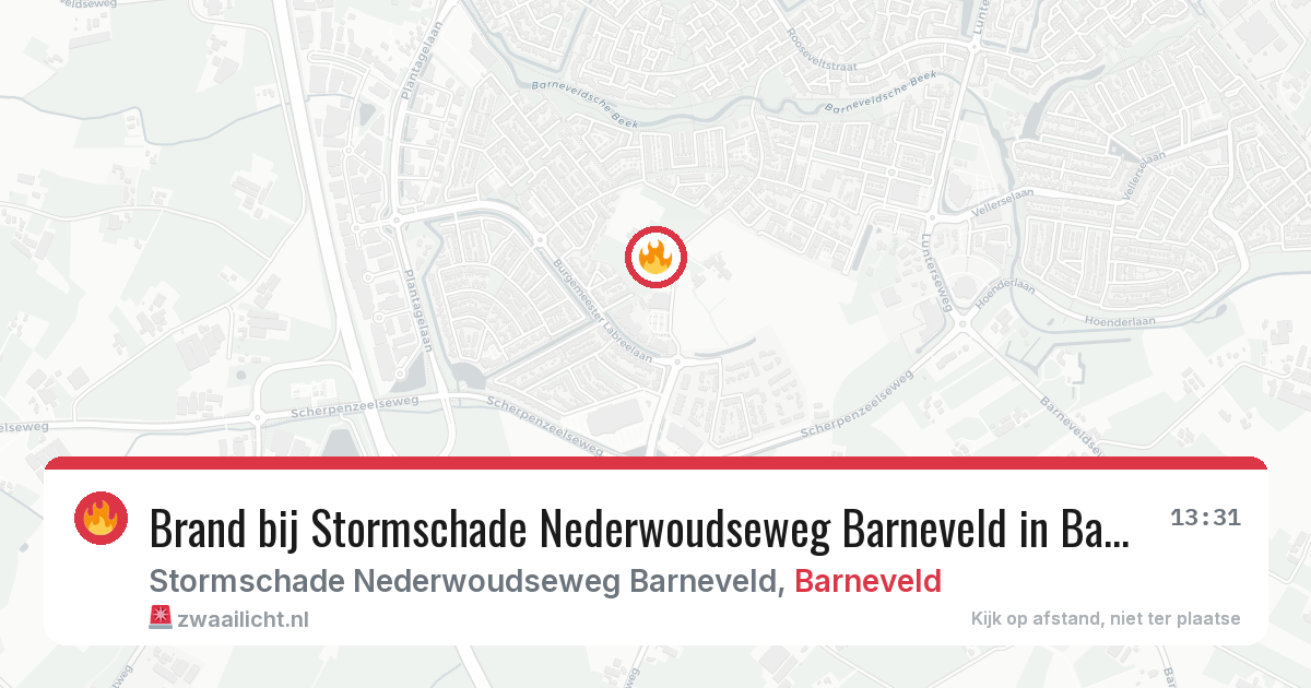 Brand bij Stormschade Nederwoudseweg Barneveld in Barneveld — 22 jun 2026
