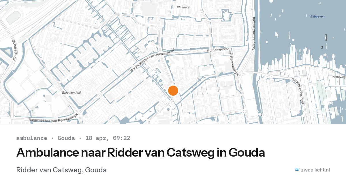 Ambulance naar Ridder van Catsweg in Gouda — 18 apr 2026