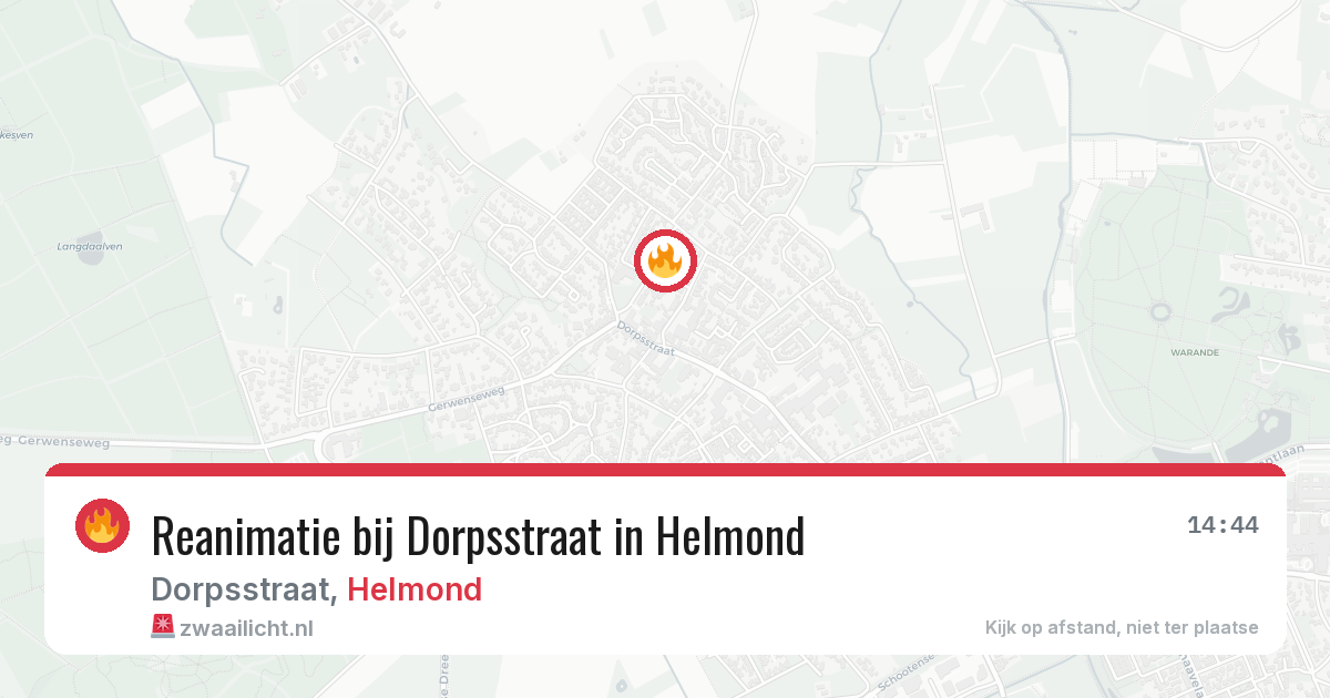 Reanimatie bij Dorpsstraat in Helmond — 1 mrt 2026