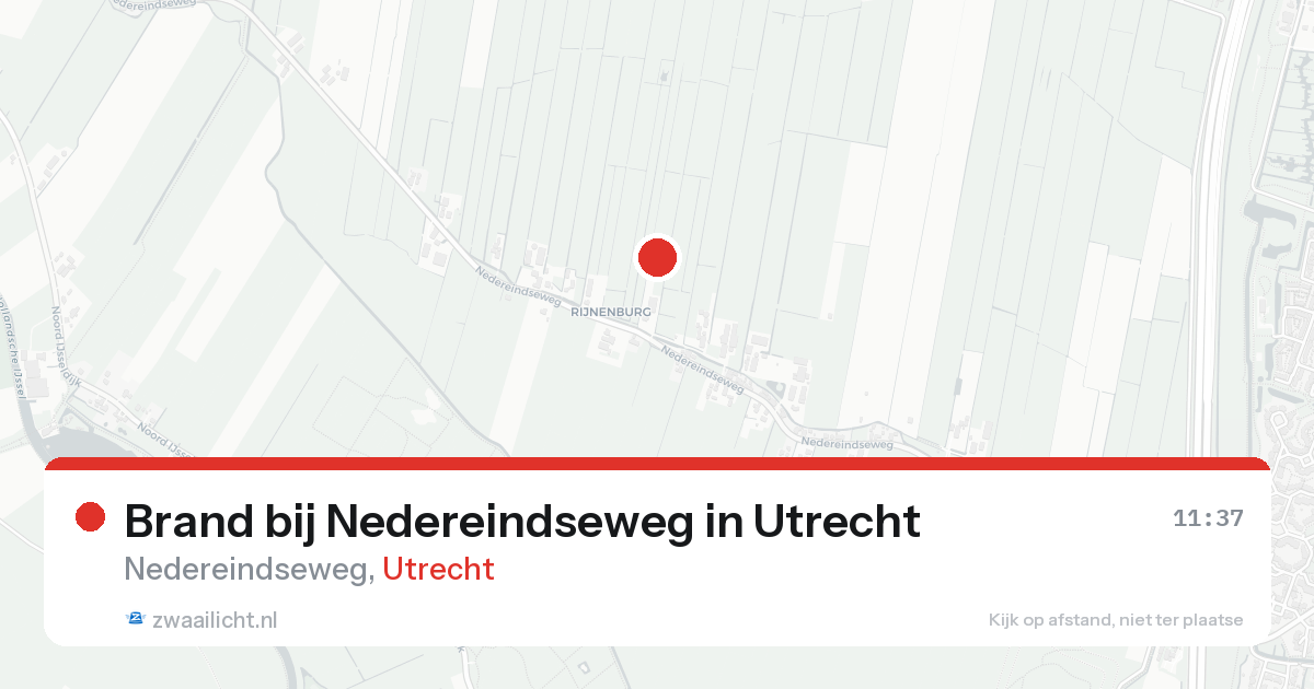 Brand bij Nedereindseweg in Utrecht — 22 aug 2026