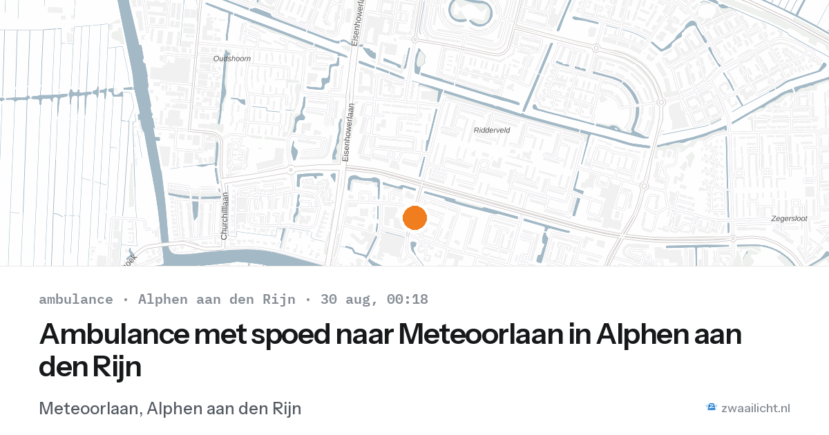 Ambulance met spoed naar Meteoorlaan in Alphen aan den Rijn — 29 aug 2026