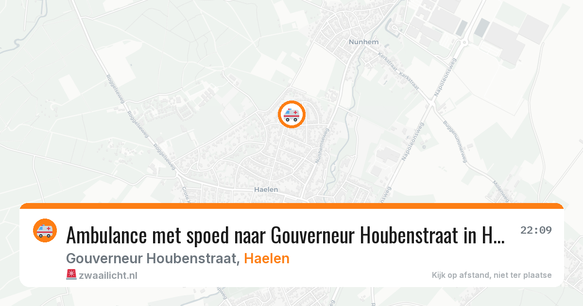 Ambulance met spoed naar Gouverneur Houbenstraat in Haelen — 7 aug 2026