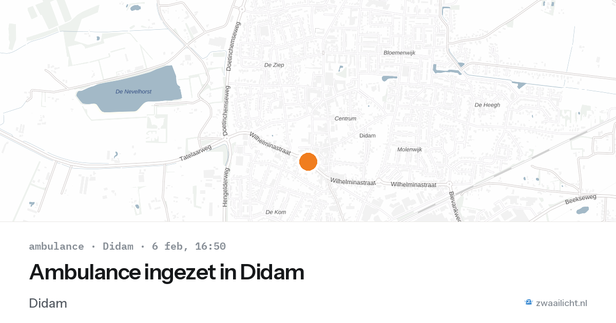 Ambulance ingezet in Didam — 6 feb 2026