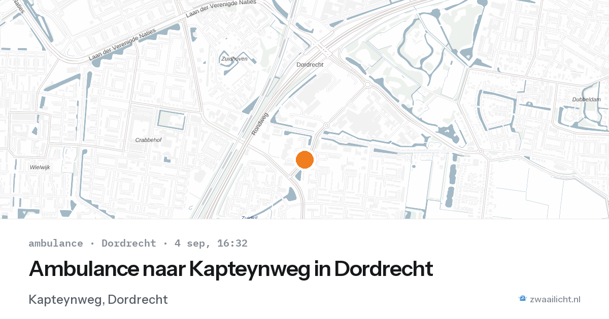 Ambulance naar Kapteynweg in Dordrecht — 4 sep 2026