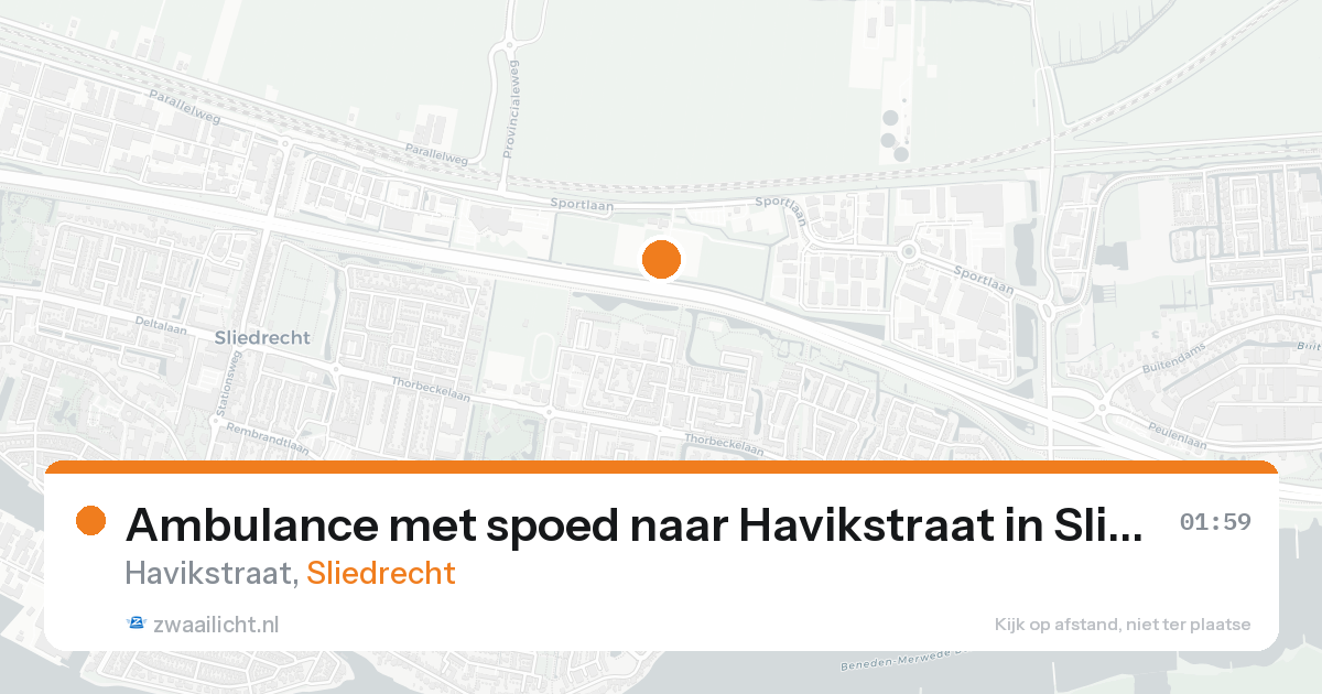 Ambulance met spoed naar Havikstraat in Sliedrecht — 15 aug 2026