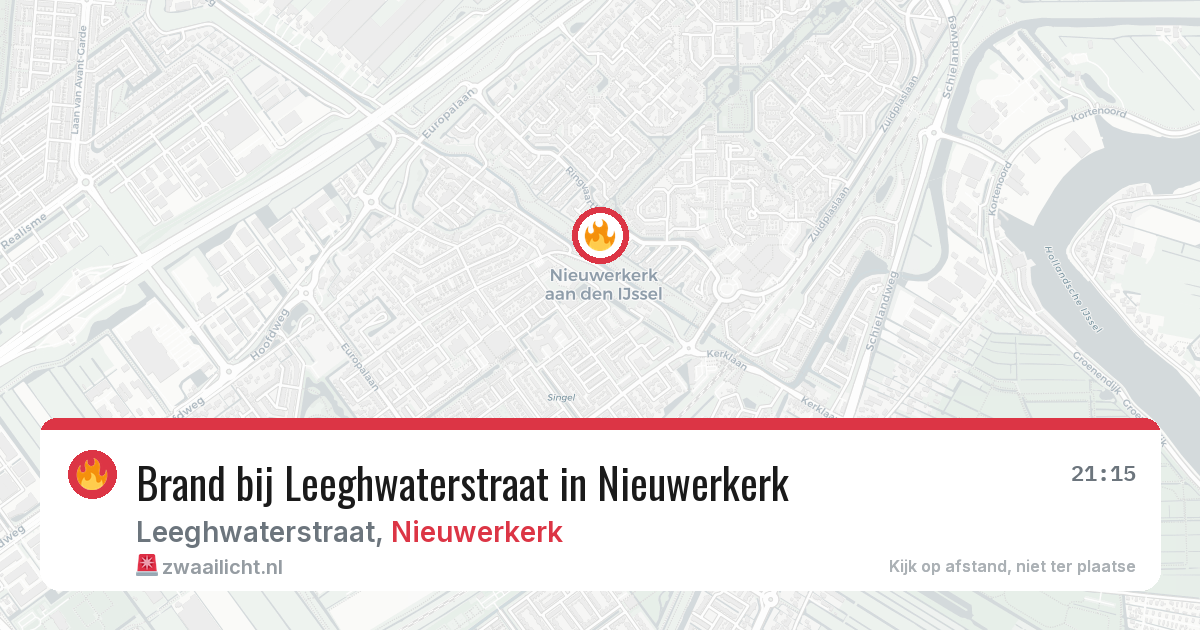 Brand bij Leeghwaterstraat in Nieuwerkerk — 11 mei 2026