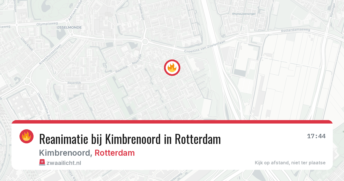 Reanimatie bij Kimbrenoord in Rotterdam — 27 jul 2026