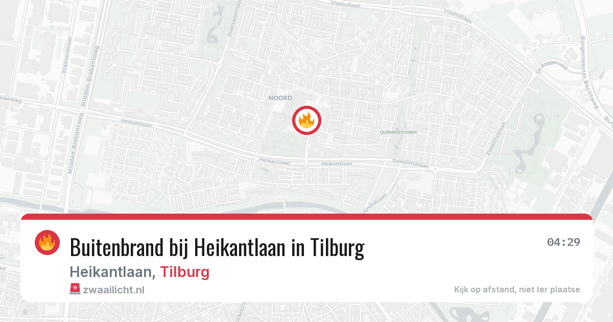 Buitenbrand bij Heikantlaan in Tilburg — 10 jul 2026
