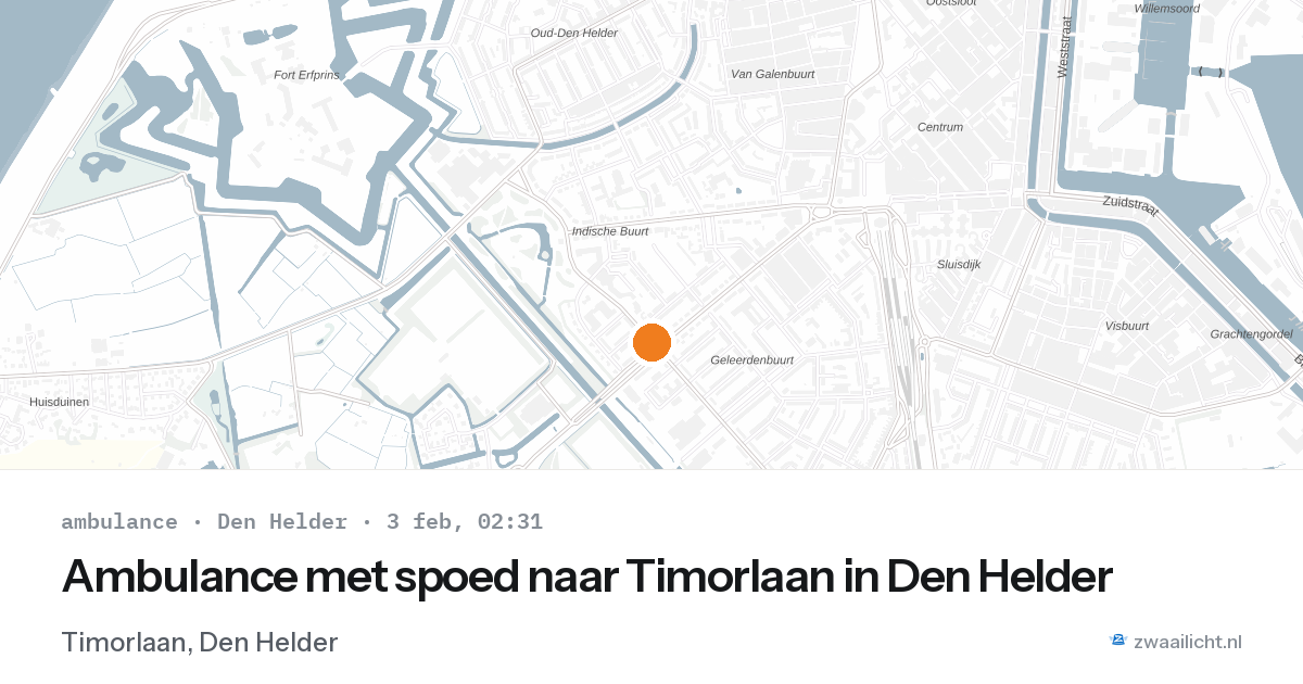 Ambulance met spoed naar Timorlaan in Den Helder — 3 feb 2026