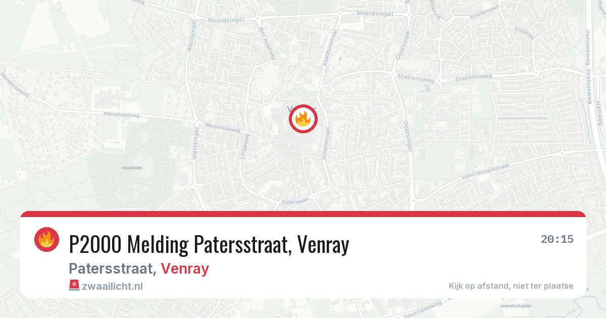 P2000 Melding Patersstraat, Venray — 31 jul 2026