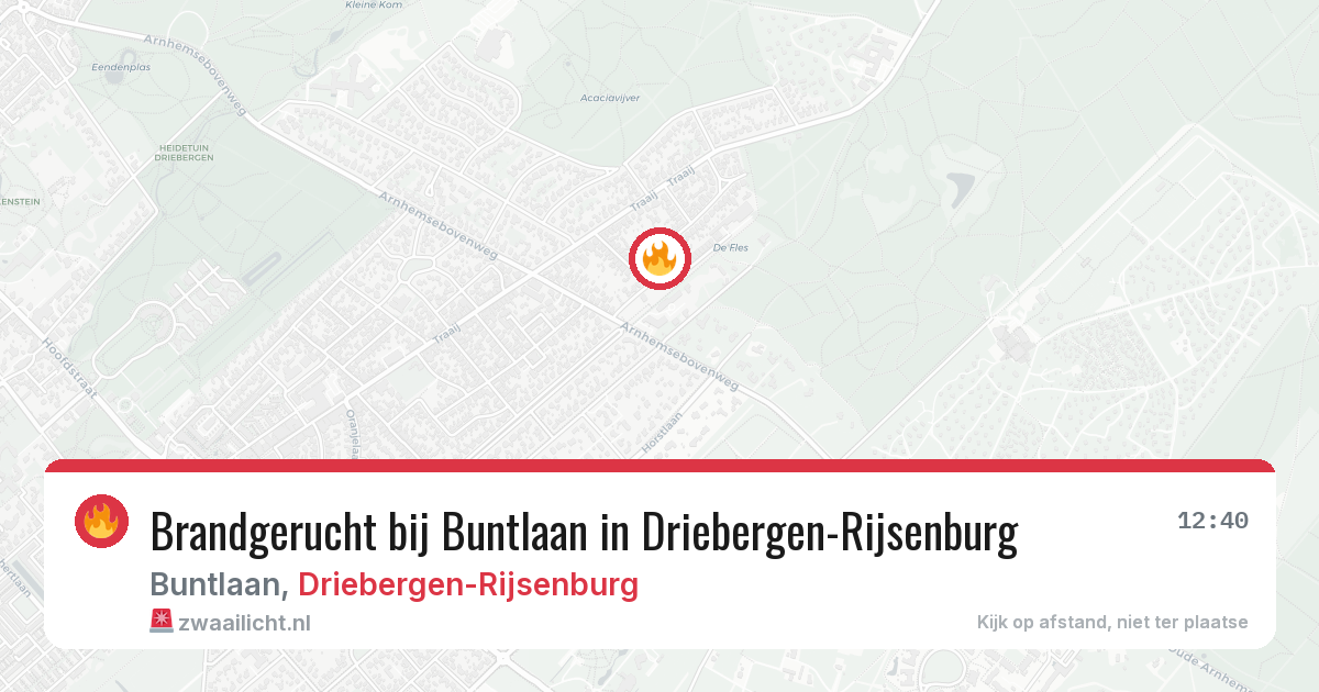 Brandgerucht bij Buntlaan in Driebergen-Rijsenburg — 23 mrt 2026