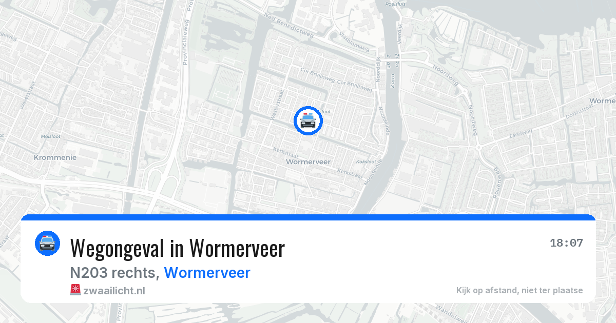 Wegongeval in Wormerveer — 20 mrt 2026