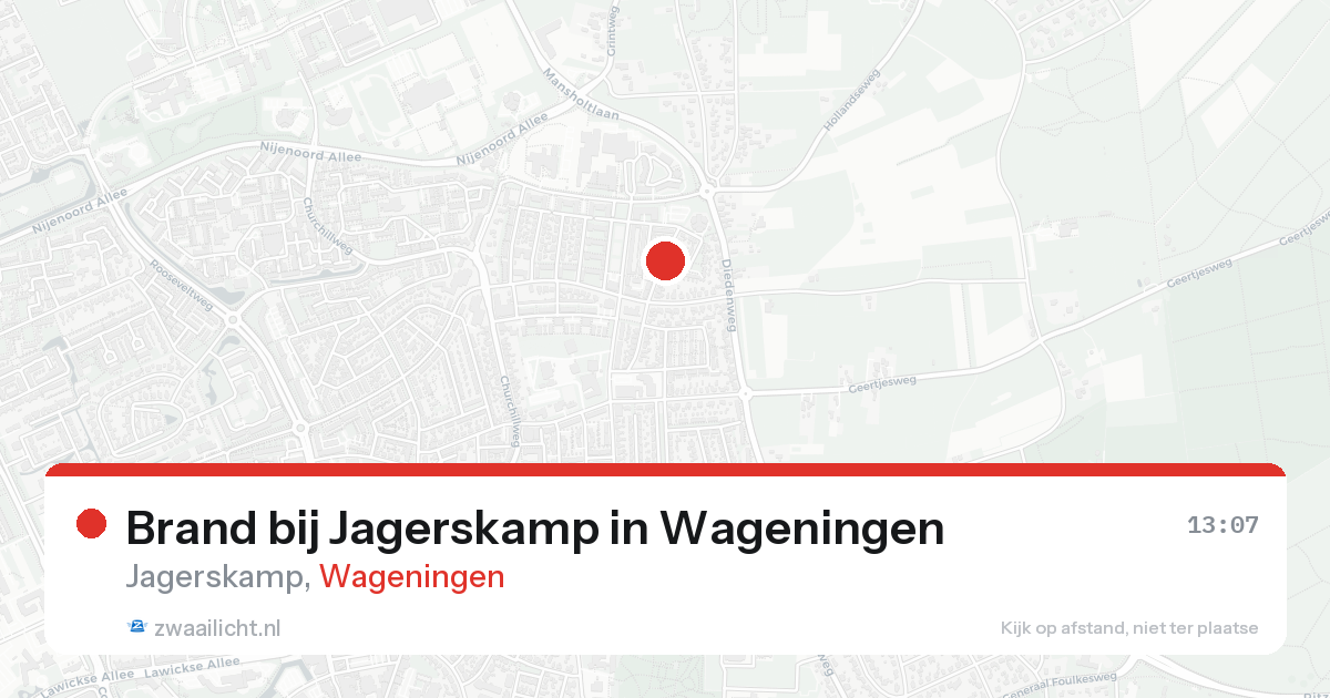 Brand bij Jagerskamp in Wageningen — 13 feb 2026