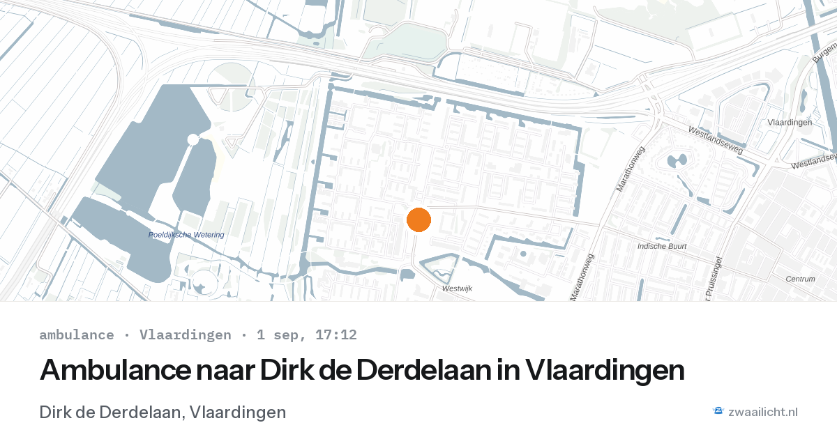 Ambulance naar Dirk de Derdelaan in Vlaardingen — 1 sep 2026