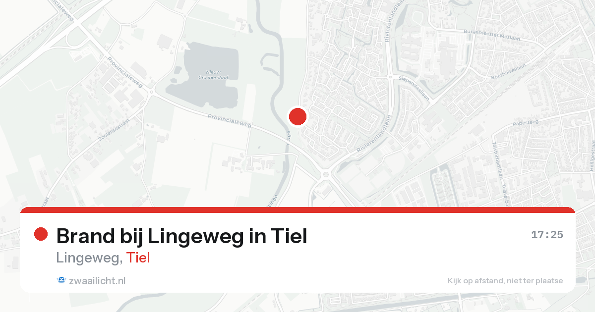 Brand bij Lingeweg in Tiel — 25 aug 2026