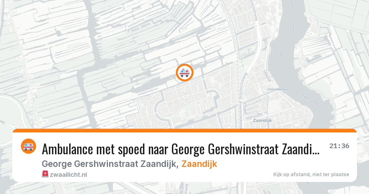 Ambulance met spoed naar George Gershwinstraat Zaandijk in Zaandijk — 10 aug 2026