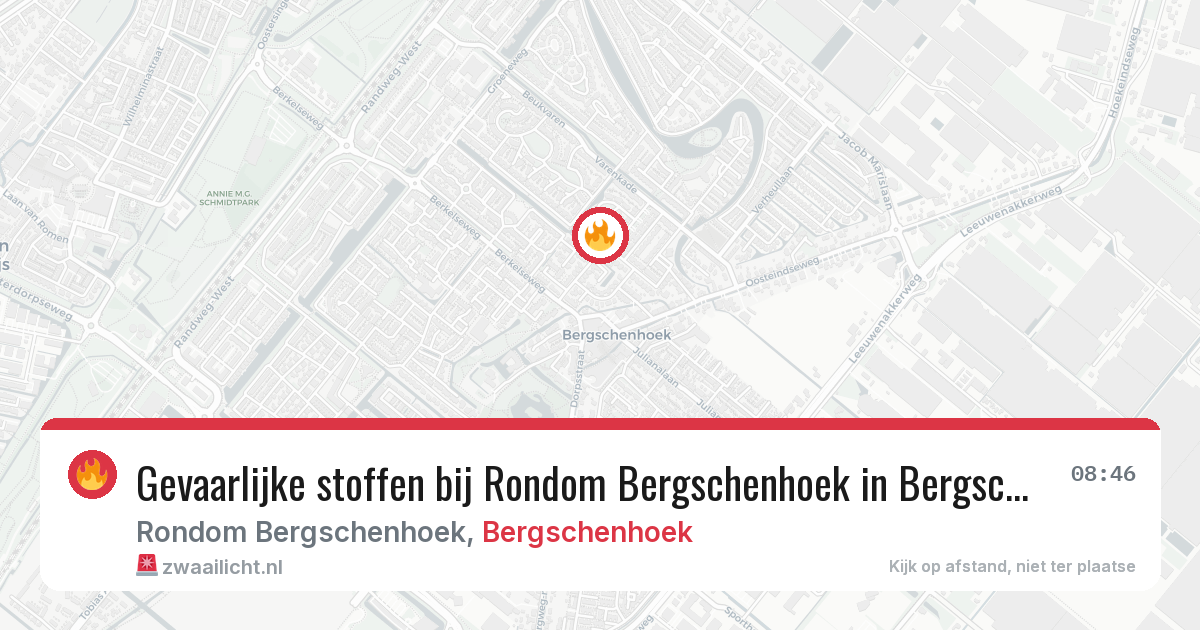 Gevaarlijke stoffen bij Rondom Bergschenhoek in Bergschenhoek — 18 mrt 2026