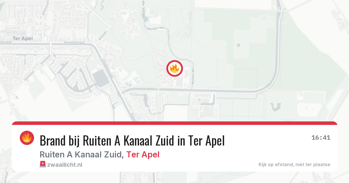 Brand bij Ruiten A Kanaal Zuid in Ter Apel — 24 jul 2026