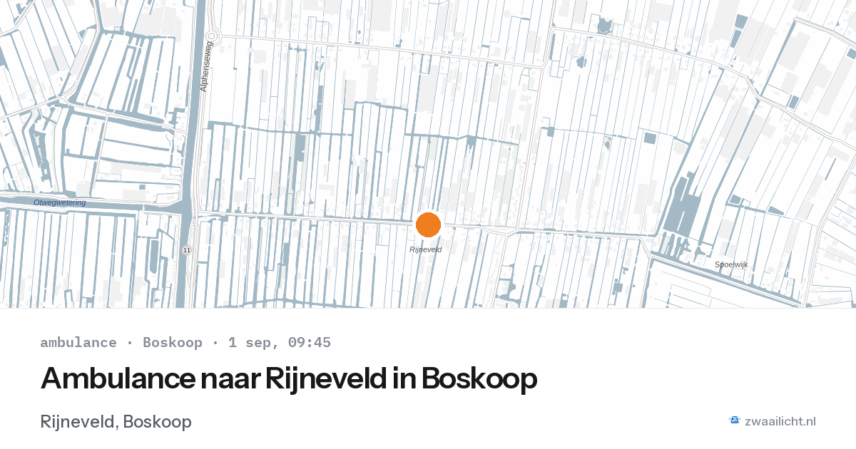 Ambulance naar Rijneveld in Boskoop — 1 sep 2026