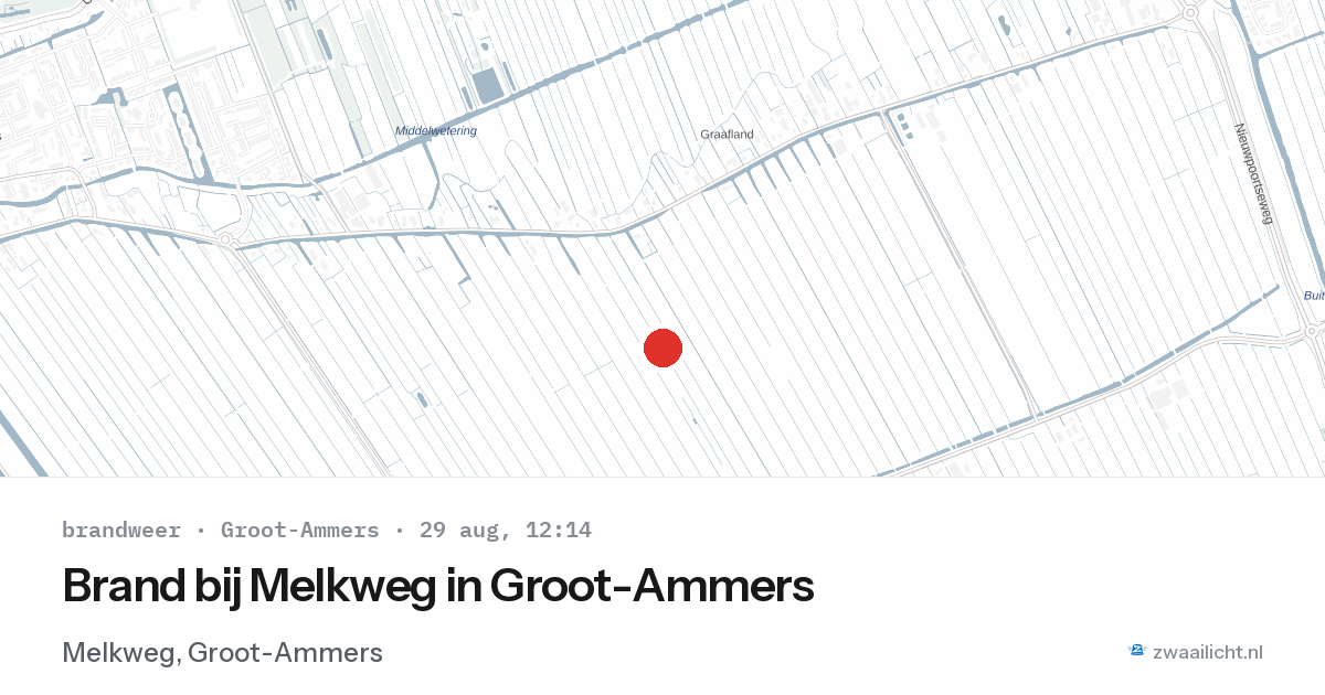 Brand bij Melkweg in Groot-Ammers — 29 aug 2026