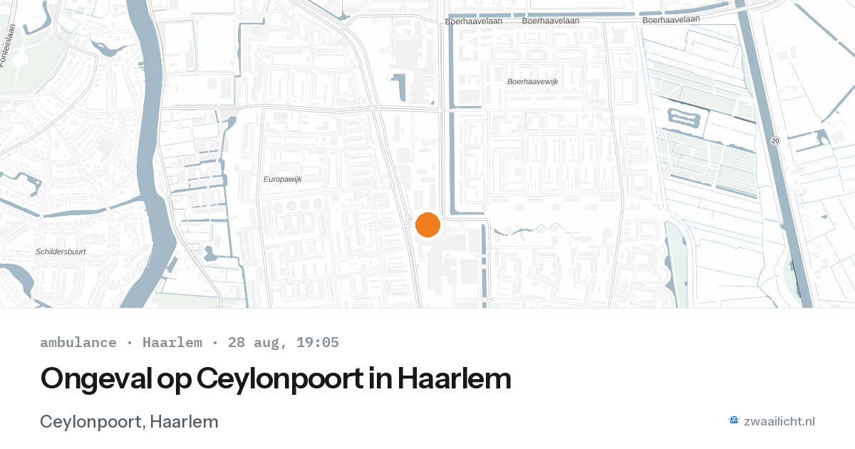Ongeval op Ceylonpoort in Haarlem — 28 aug 2026