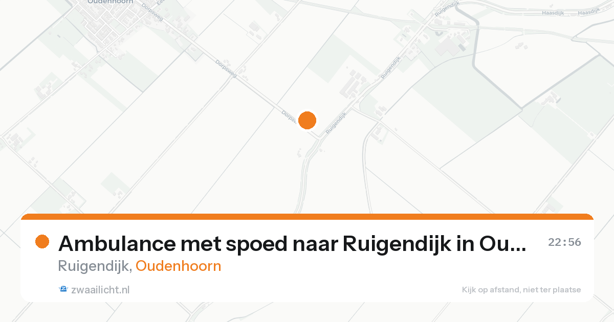 Ambulance met spoed naar Ruigendijk in Oudenhoorn — 17 aug 2026