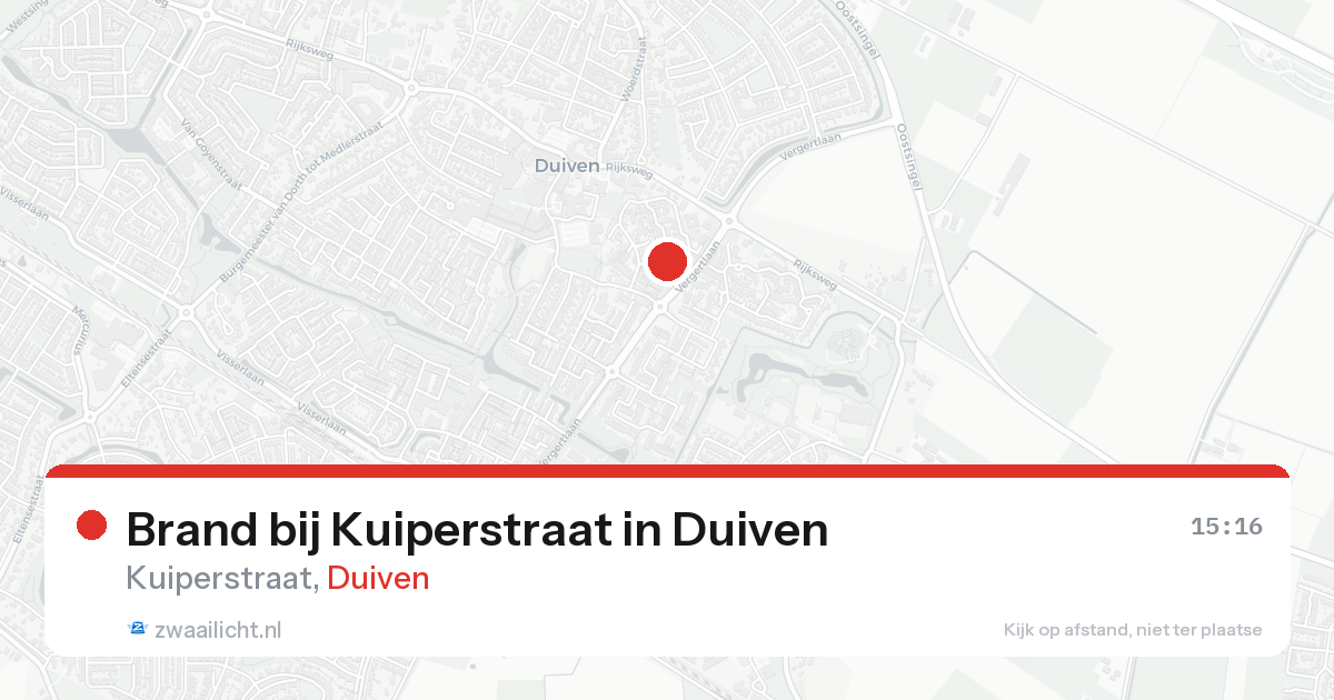Brand bij Kuiperstraat in Duiven — 24 aug 2026