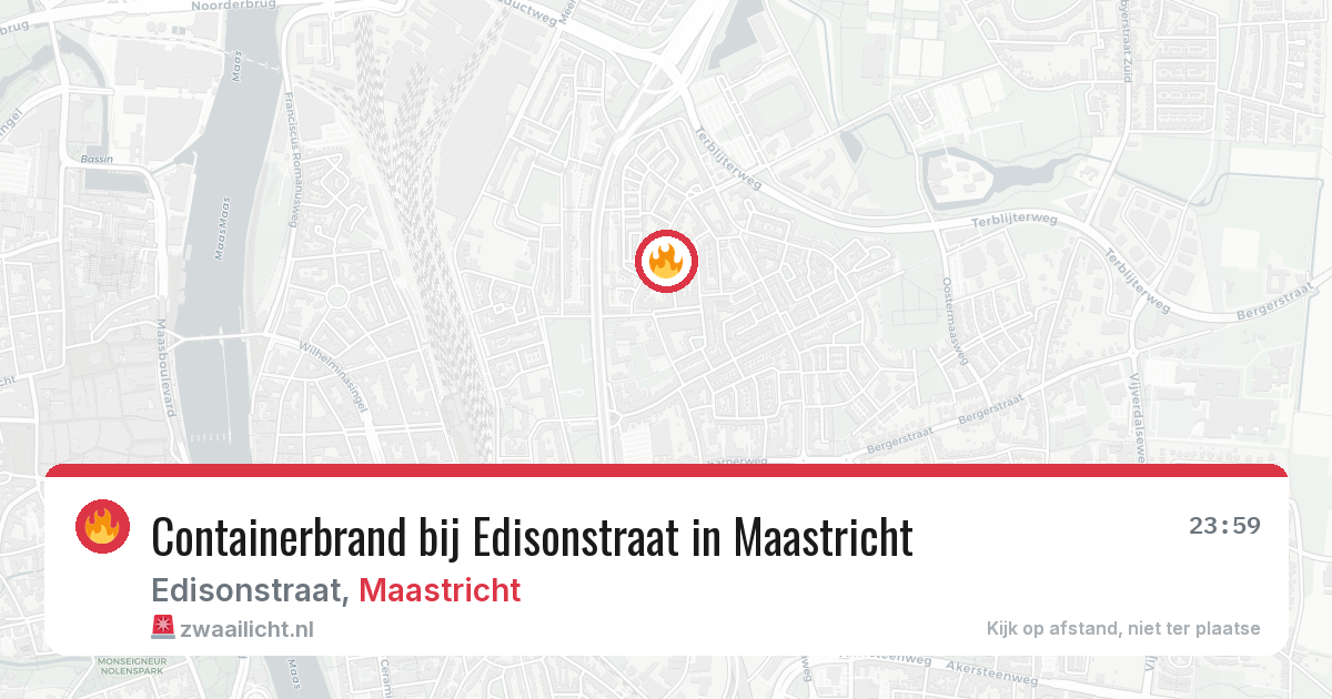 Containerbrand bij Edisonstraat in Maastricht — 8 jul 2026