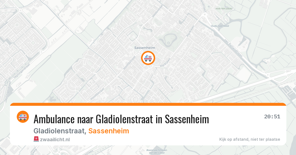 Ambulance naar Gladiolenstraat in Sassenheim — 11 aug 2026