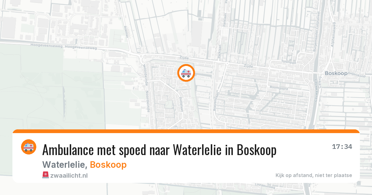 Ambulance met spoed naar Waterlelie in Boskoop — 28 mei 2026