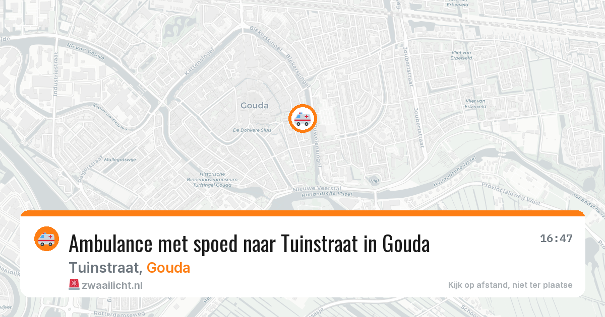 Ambulance met spoed naar Tuinstraat in Gouda — 10 mei 2026