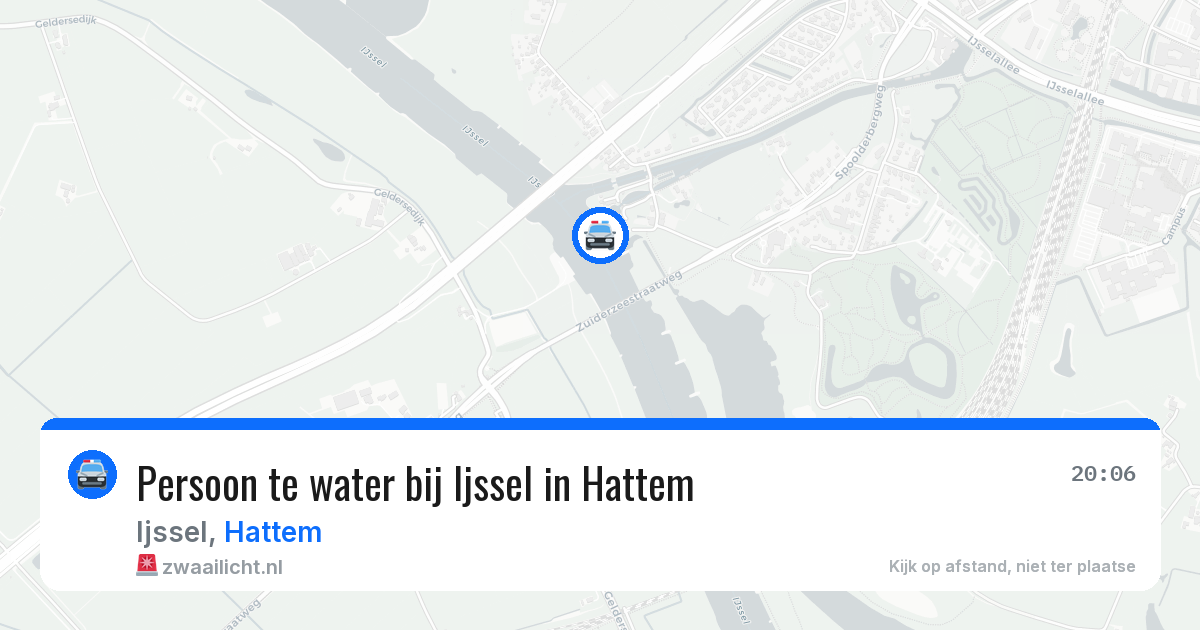 Persoon te water bij Ijssel in Hattem — 15 jun 2026
